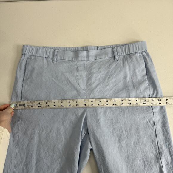 J. Jill Linen Stretch Pants Womens Large Tall Blue Trousers Pull On Coastal Prep - Picture 7 of 12